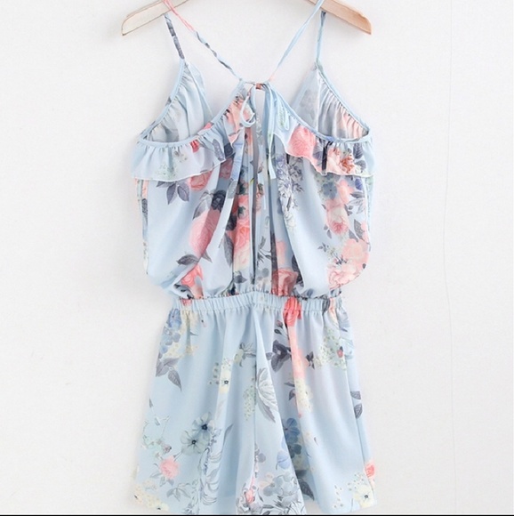 Floral Cold Shoulder Romper - Picture 4 of 4